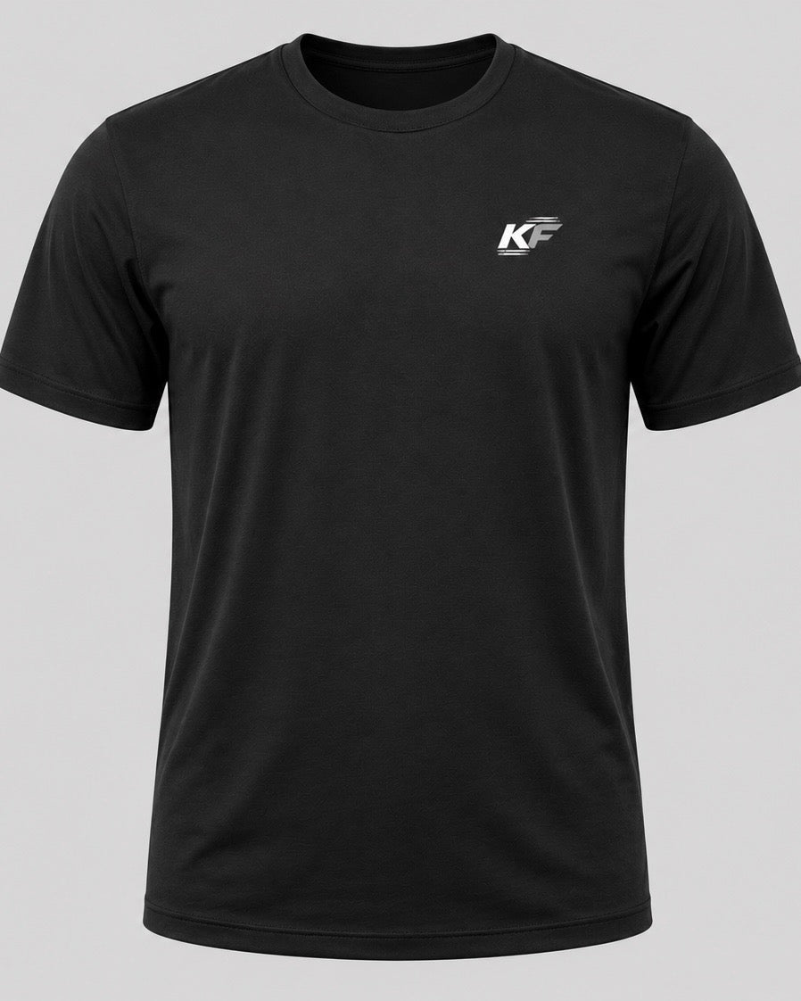 KLFYT Men's Everyday Tee black athletic shirt with tri-blend fabric for pickleball and everyday wear