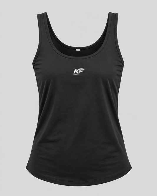 KLFYT Women's Casual Tank black tri-blend athletic tank for pickleball and everyday wear